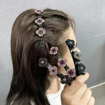 Sparkling Crystal Stone Braided Hair Clips – Elegant Rhinestone Hair Accessories for Stylish Looks