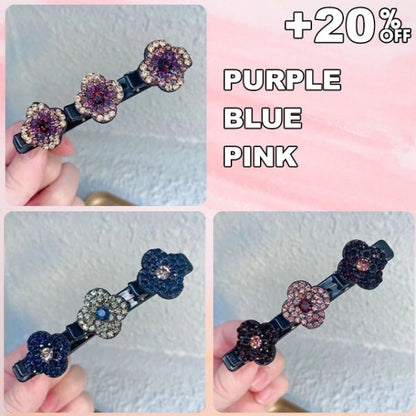 Sparkling Crystal Stone Braided Hair Clips – Elegant Rhinestone Hair Accessories for Stylish Looks