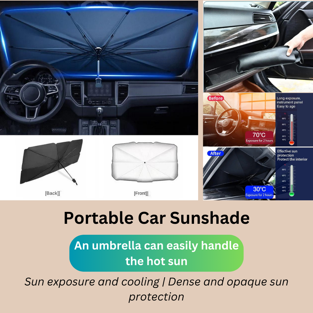 Car Sunshade Umbrella – Foldable Windshield Sun Protection for Heat & UV