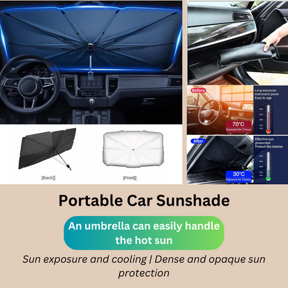 Car Sunshade Umbrella – Foldable Windshield Sun Protection for Heat & UV