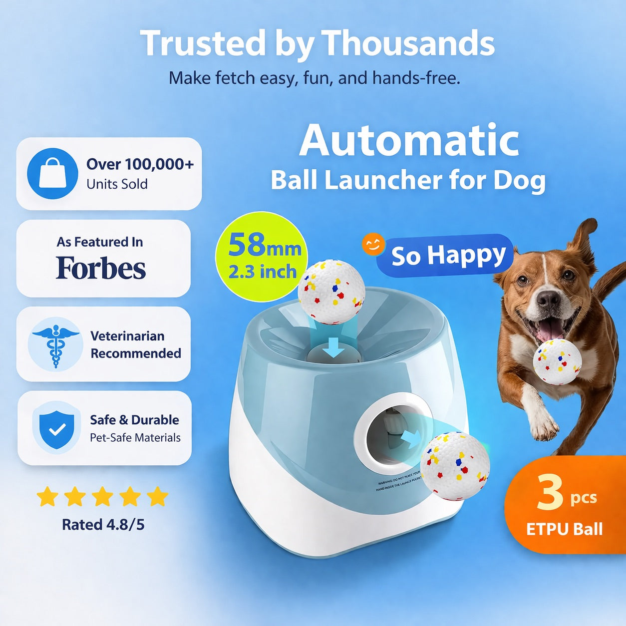 The automatic ball launcher that teaches your dog to play fetch - all by themselves.
