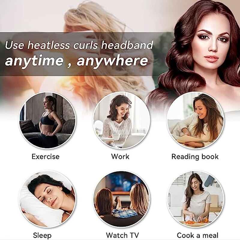 Heatless Hair Curler – Soft, No-Heat Curling Rod for Effortless Curls