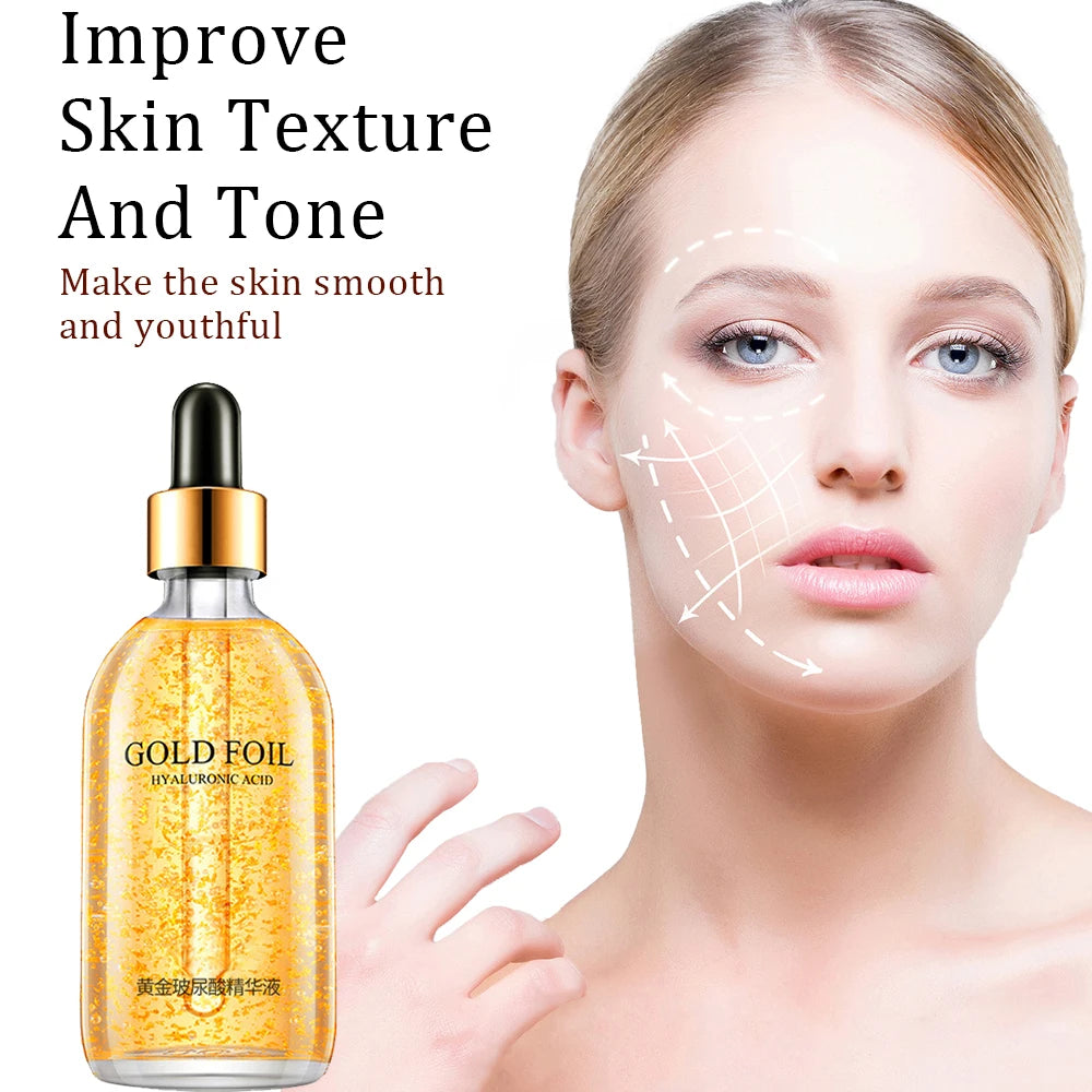 100 ml 24-Karat-Gold-Gesichtsserum – Anti-Aging, Feuchtigkeitsspendend und Hautstraffend