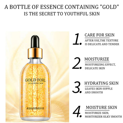 100 ml 24-Karat-Gold-Gesichtsserum – Anti-Aging, Feuchtigkeitsspendend und Hautstraffend