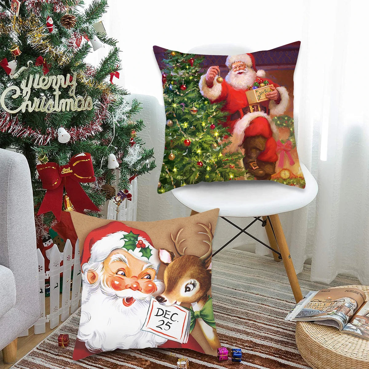 Stilvolle Weihnachtskissenbezüge | Festliche Kissen für die Weihnachtsdekoration