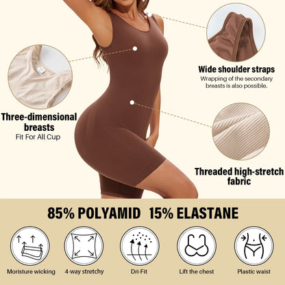 Seamless Bodysuit Shapewear Tummy Control