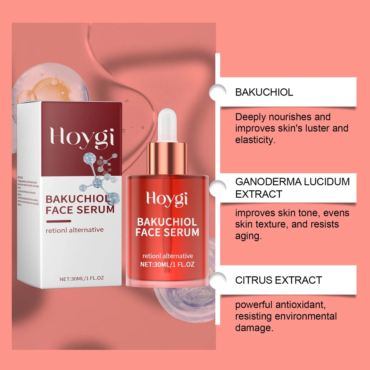 Bakuchiol Gesichtsserum – Straffende, aufhellende und feuchtigkeitsspendende Retinol-Alternative