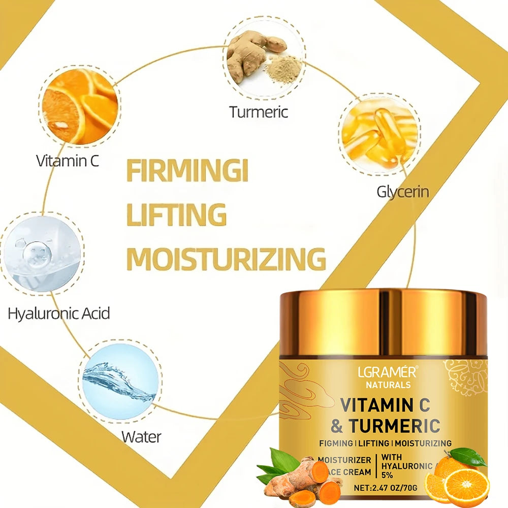 Kurkuma &amp; Vitamin C Gesichtscreme – Erhellt, hydratisiert und revitalisiert Ihre Haut