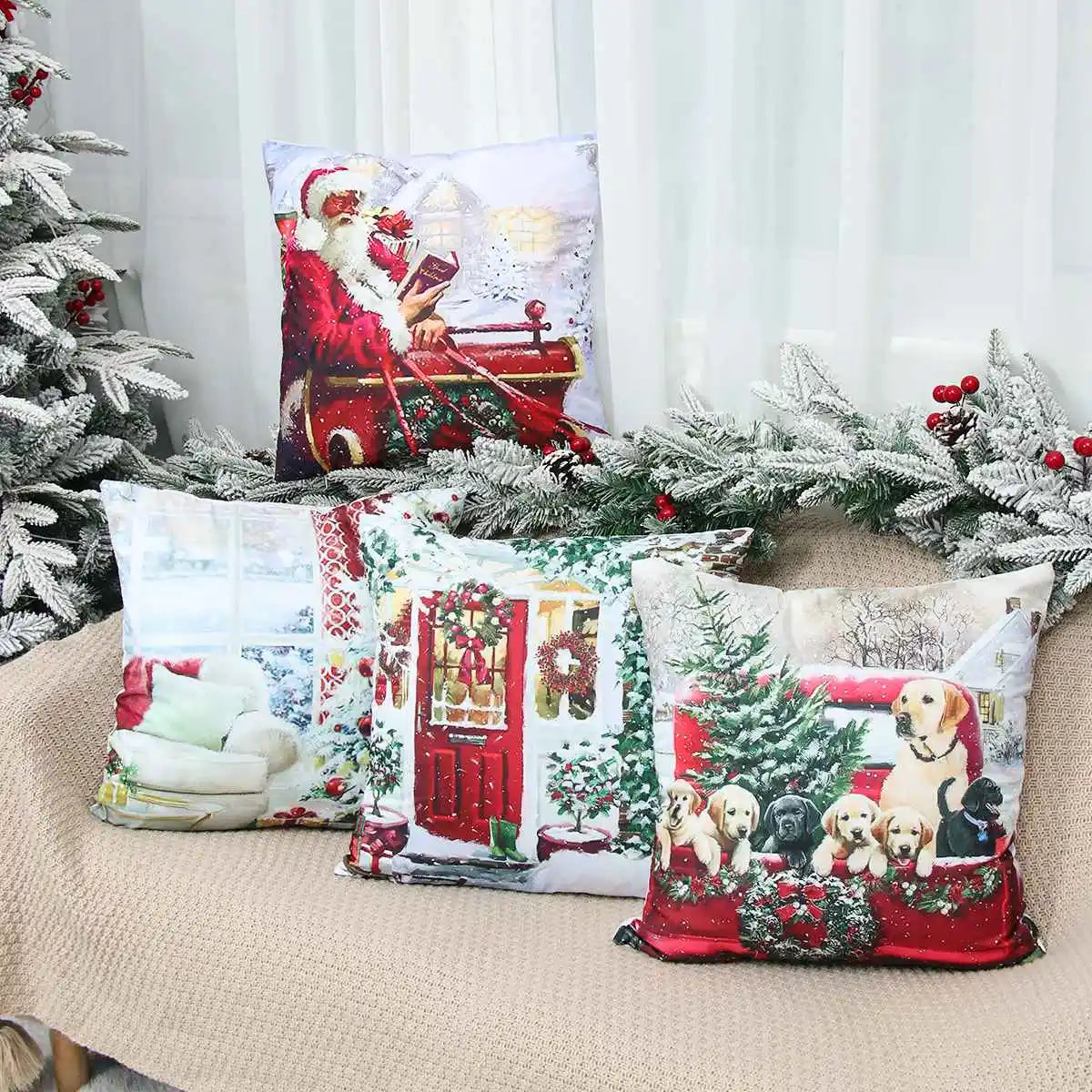 Stilvolle Weihnachtskissenbezüge | Festliche Kissen für die Weihnachtsdekoration
