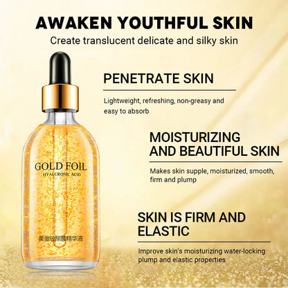 100 ml 24-Karat-Gold-Gesichtsserum – Anti-Aging, Feuchtigkeitsspendend und Hautstraffend