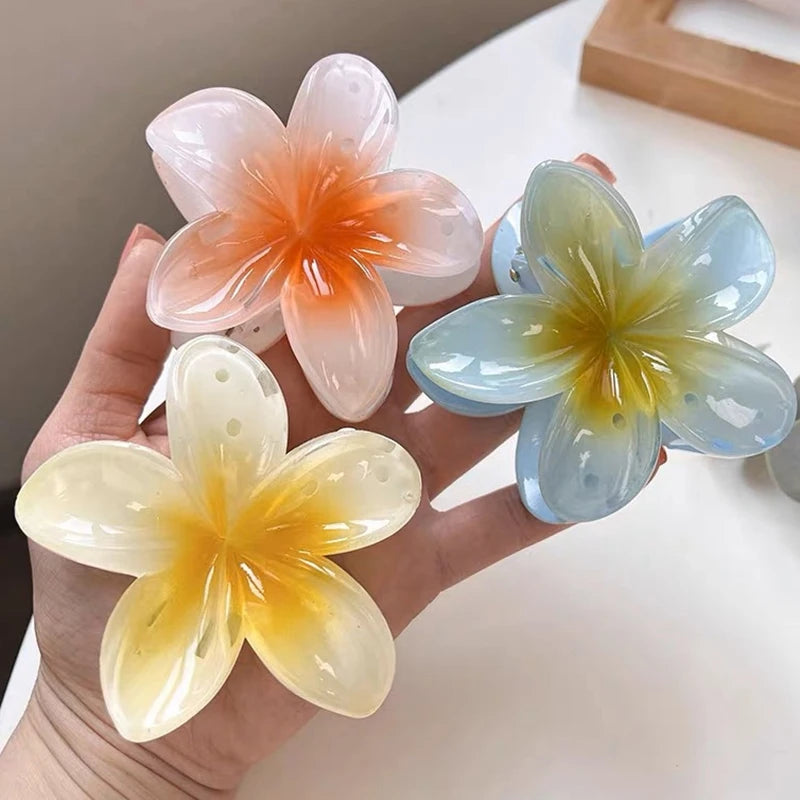 Haarspangen mit Acrylblumen (8 cm)